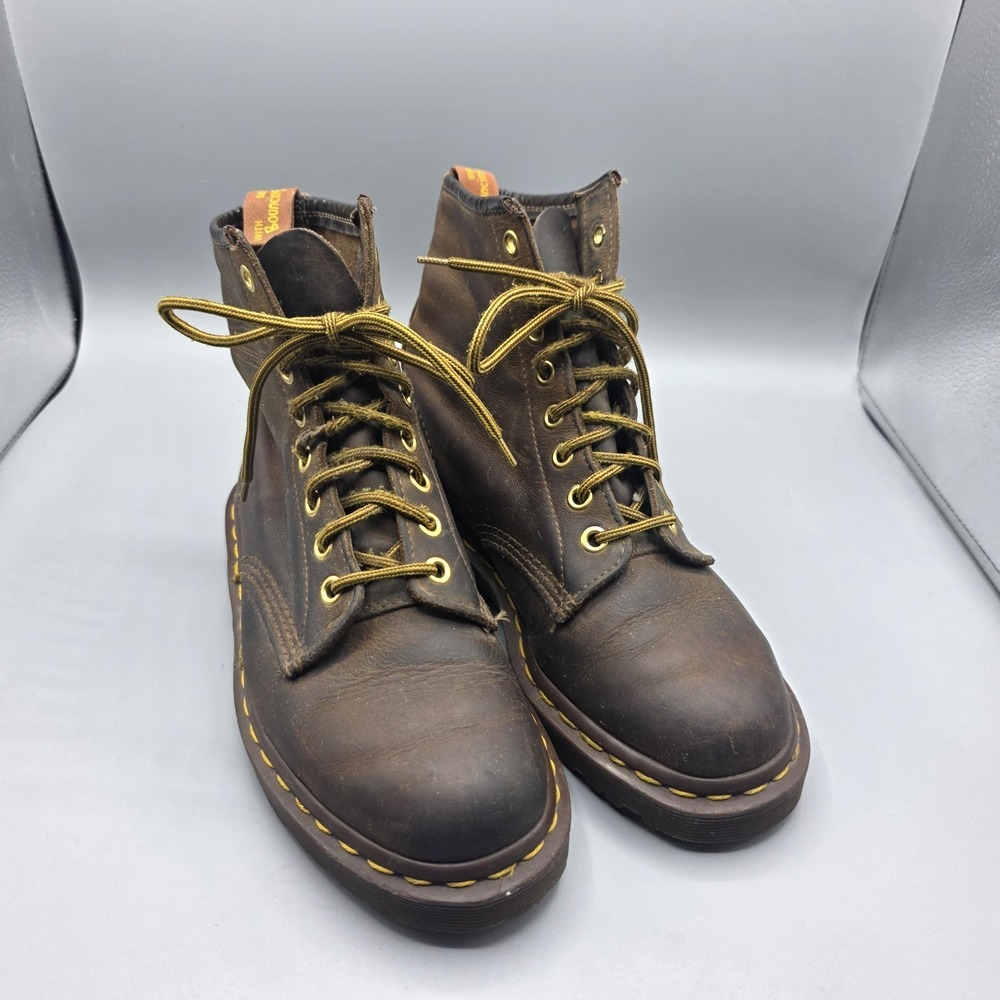 Vtg Dr Martens Boots UK 4 Womens 6 US Brown Leather 8 Eye Combat England Mens 5
